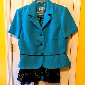Ladies 2-pc. turquoise and black skirt set, size 18.